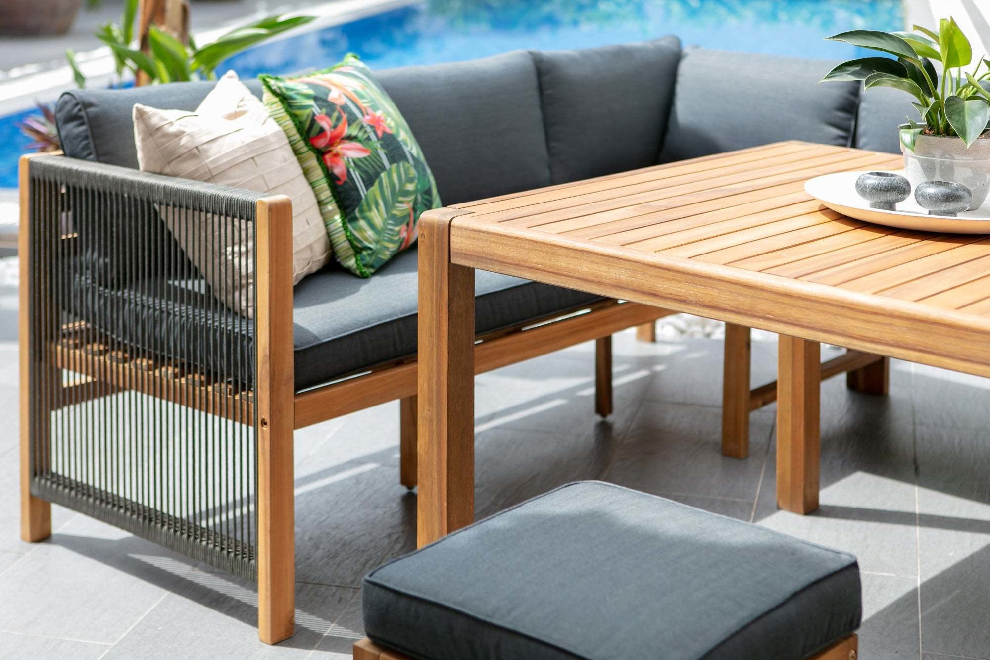 Outdoor Dining Set featuring Solid Wood Corner Sofa and 3 Seater Bench for Relaxing Meals