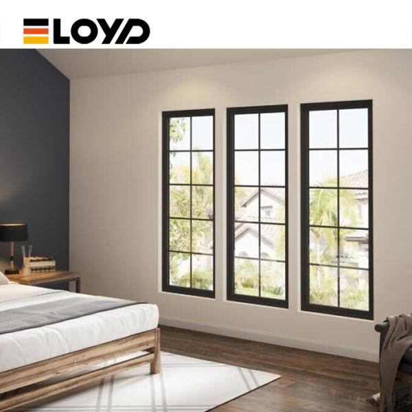 Aluminum Double Single Hung Window with Tempered Glass