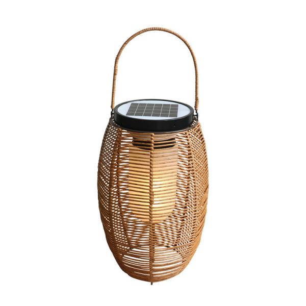 Outdoor Rattan Woven Solar Lights Lantern Waterproof For Garden Landscape