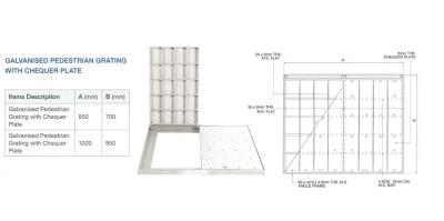 Singapore Galvaniszed Pedestrian Grating With Chequer Plate for Metal Work