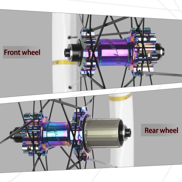 5853mm 700C Carbon Fiber Road Bike Wheels 6 Claws 3 Teeth Spoke Hole 24 - 24H