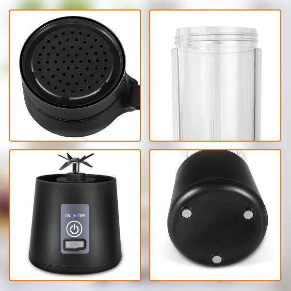 Silicone PC Electric Mini Ice Bottle Blender Home USB 2/4/6 Blades Juicer Cup Machine
