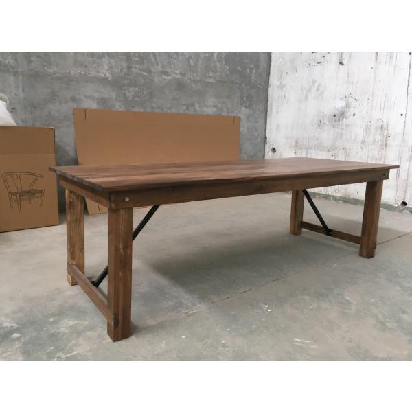 Cover Material Solid Wood Classical Design Folding Farm Dining Wedding Table with Wooden Cover and Folding Feature