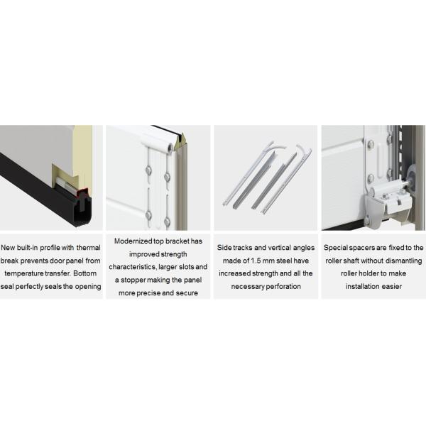 Изолированные гаражные роликовые жалюзи, секционные современные стальные гаража.