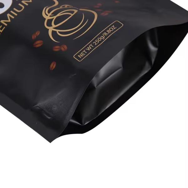 Custom Logo Standing Resealable Aluminium Foil Plastic Packaging Food Pouch With Zipper Coffee Bean Mylar Bags