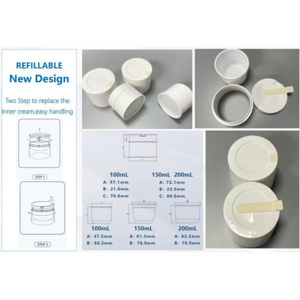 JL-JR834A Round PP Refill Replaceable Plastic Jar For Cream