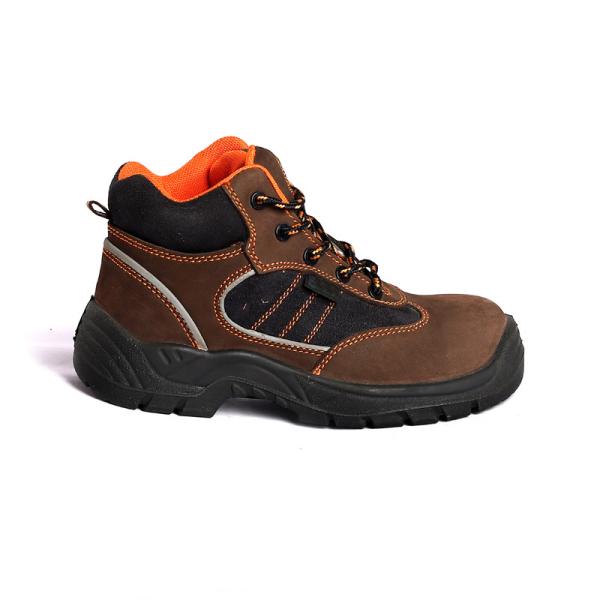 Shengjie Dark Brown Cow Leather Oil Acid Resistant Rubber Sole Safety Boots Steel Toe Anti Puncture Safety Shoes
