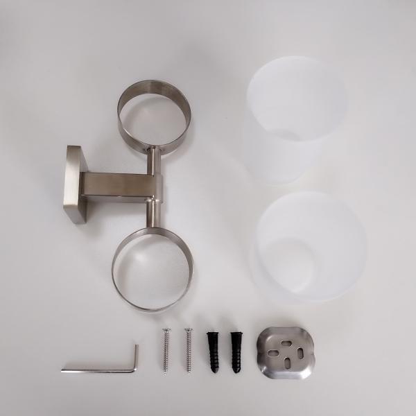 Отполированный стеклянной держатель зубной щетки двойника держателя SUS304 Tumbler установленный стеной