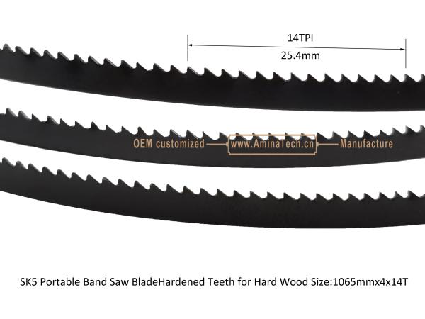 SK5 Portable Bandsaw BladeHardened Teeth for Hard Wood Size:1065mmx4x14T