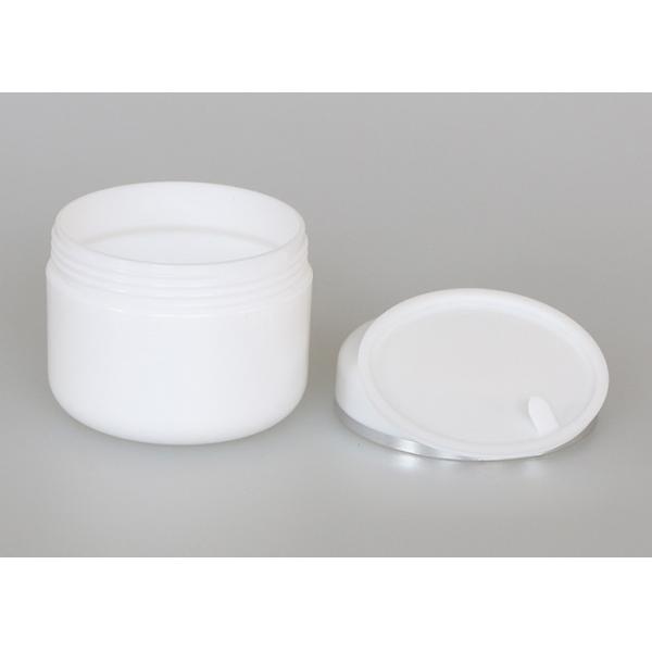 Пластиковый тип опарник 50мл белый креам с серебряной линией декоративной