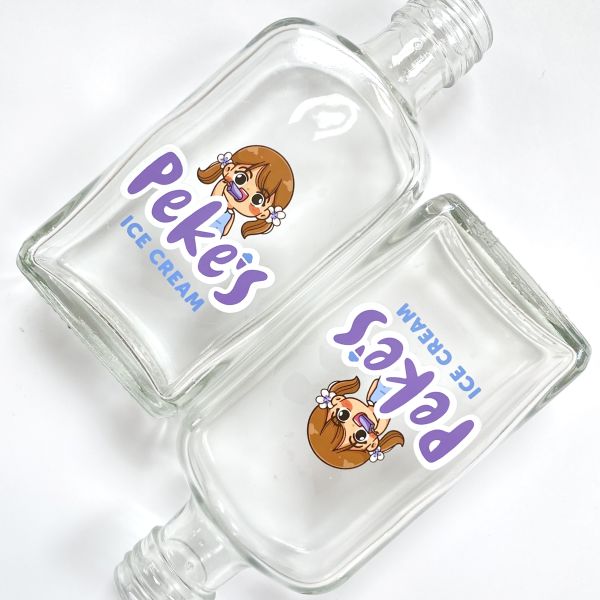 Customized Ice-cream Brand Label Clear Printing Waterproof Transparent Logo for Bottle