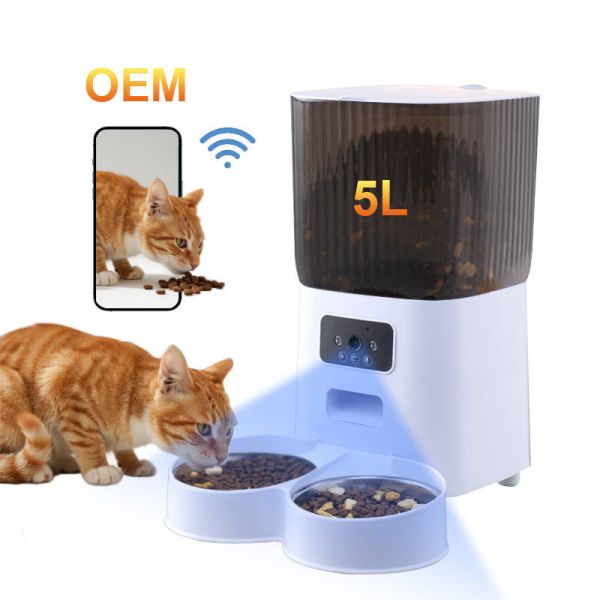 Automatic Pet Feeder Scheduled Smart Dog Cat Food Dispenser with Voice Recorder