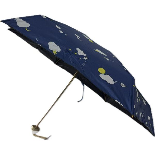 Classic Windproof 5-Fold Manual Umbrella, Black Coated Canopy, Business Gift with Custom Printing