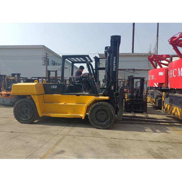 Japanese 15 Ton Used Forklift Komatsu FD150 Diesel Engine Hydraulic Tracked