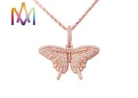 colar Fadeless do zirconita do pendente da borboleta 27g