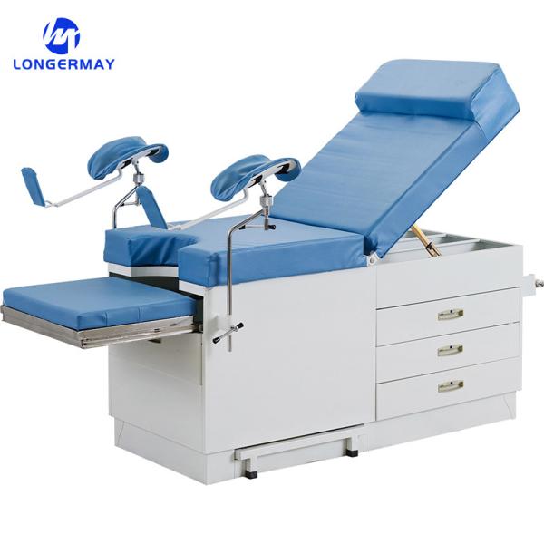 2 Function Medical Obstetric Exam Couch Manual Hospital Delivery Operation Gynaecological Table With Cabinet