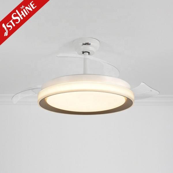 Ventilateur de plafond LED rétractable pour maison, hôtel, bureau, avec pales en PC et lumière LED 3000K/4000K/6000K