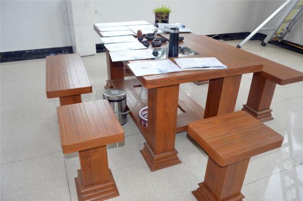 Wooden Grain Classic Aluminum Chair Eco Friendly  Waterpoof Furniture