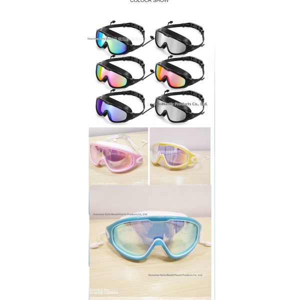 Adult Myopia Swimming Goggles with Integrated Silicone Earplugs, Large Frame Waterproof & Anti-Fog Swim Glasses, OEM/ODM Custom for Europe & America Cross-Border Market