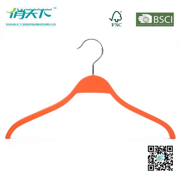 Eisho Orange Color Skid-proof Wood Laminated Shirt Hanger Clothing Hanger