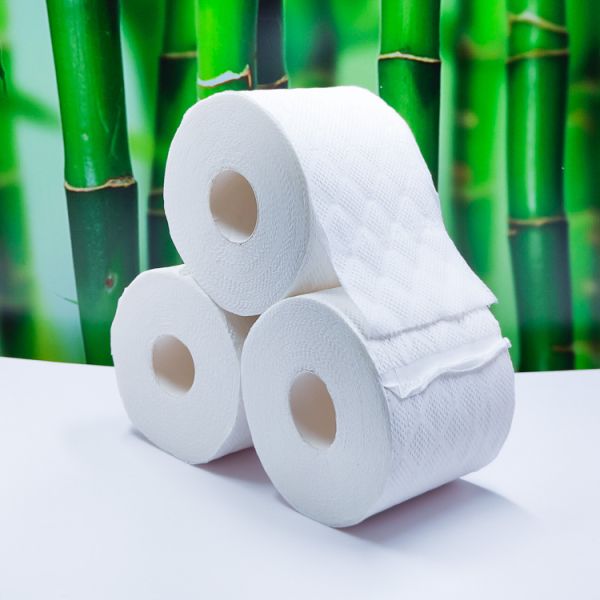 Customized Virgin Bamboo Pulp Plastic Wrapped White Color Soft Toilet Paper 2 Ply