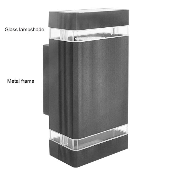 Black Led Indoor Outdoor Lighting, LED Sconce Up and Down Wall Wash Lights Gu10 2*5W Porch Light(WH-HR-07)