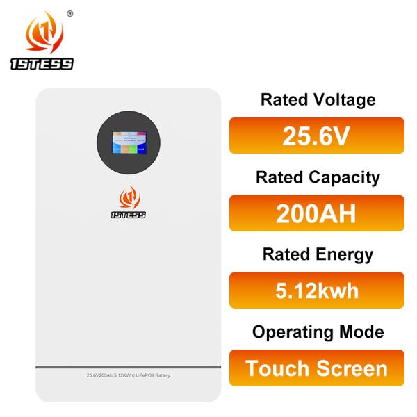 High-Capacity 200Ah Home Energy Storage Battery 25.6V 5.12kWh, 6000+ Cycles