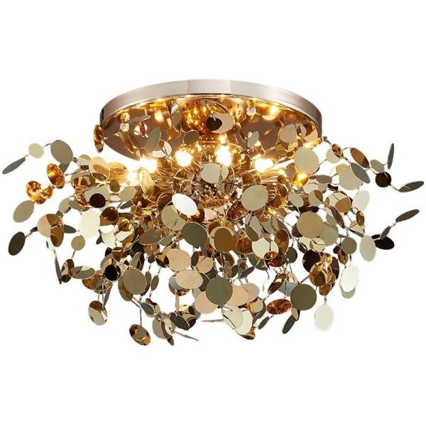 Modern Hotel Project Customized Decorative High Ceiling Luxury Stainless Steel Ceiling Lamp