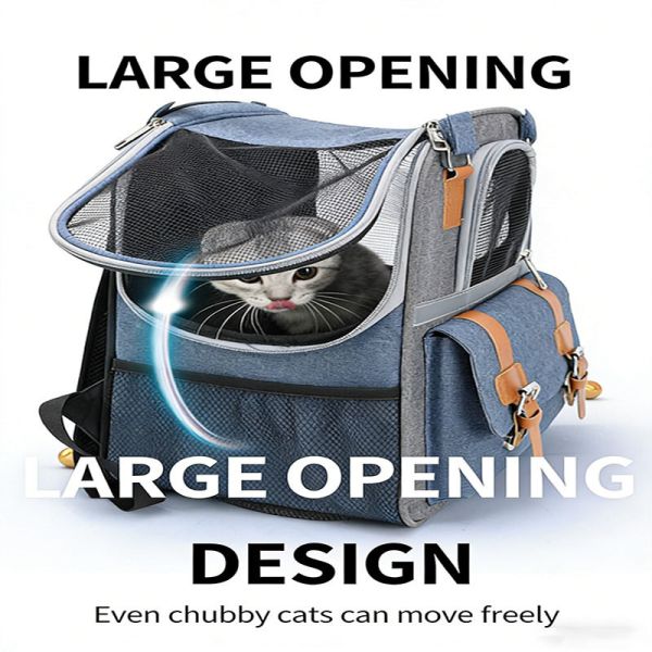Large Opening Pet Carrier Backpack – Breathable, Durable Denim for Cats & Small Dogs (OEM/ODM)