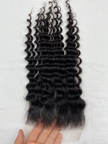 Deep wave 5x5 Customized 20A Natural Hairline Super Thin HD Lace Frontal100% Brazilian Human Hair Extensions
