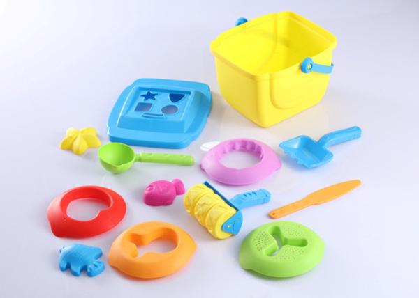 10 Pcs Hard Plastic Beach Sand Set Toys W / Vehicle Animal Molds Bucket Shovel 15 