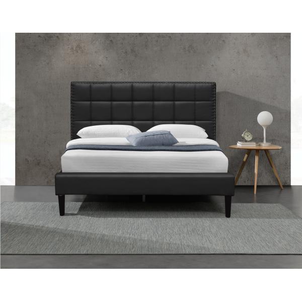 Marco copetudo el 140X190Cm de la cama del cabecero de rey Upholstered Storage Bed del cuadrado blanco de la PU