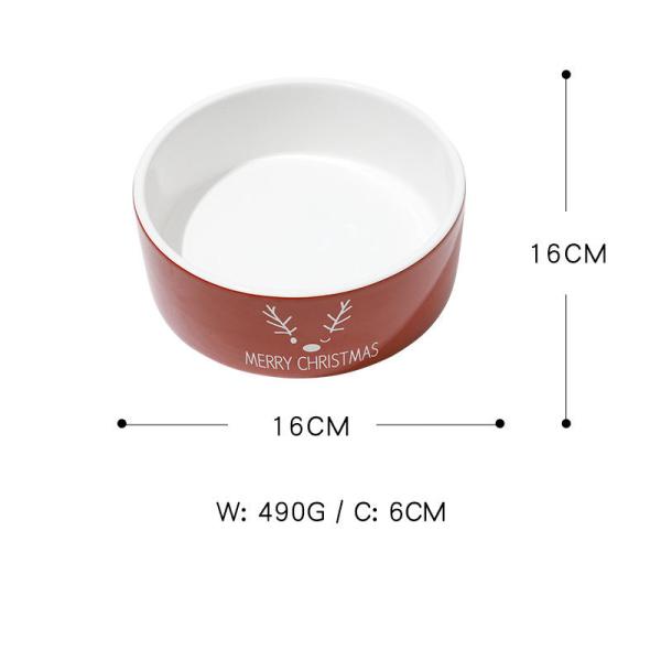 Christmas Reindeer Porcelain Ceramic Cat Food Bowls Round Ear 300ml 100ml Ceramic Dog Bowls