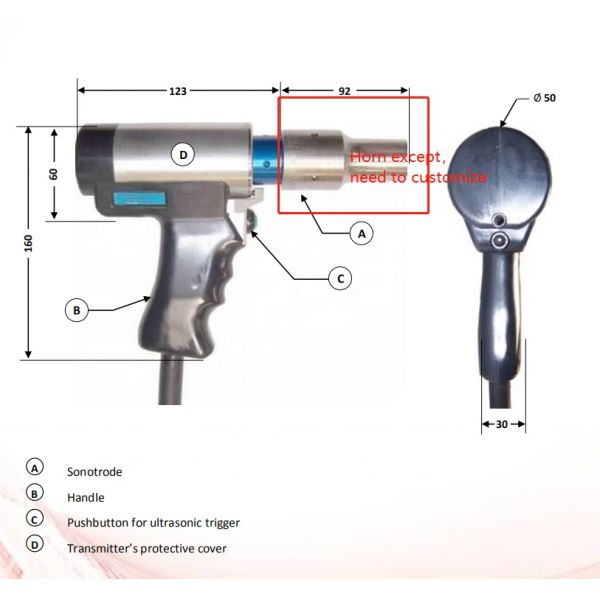 Portable 230V Hand-held Spot Welder with 15 KG Weight and CE IOS SGS Certification