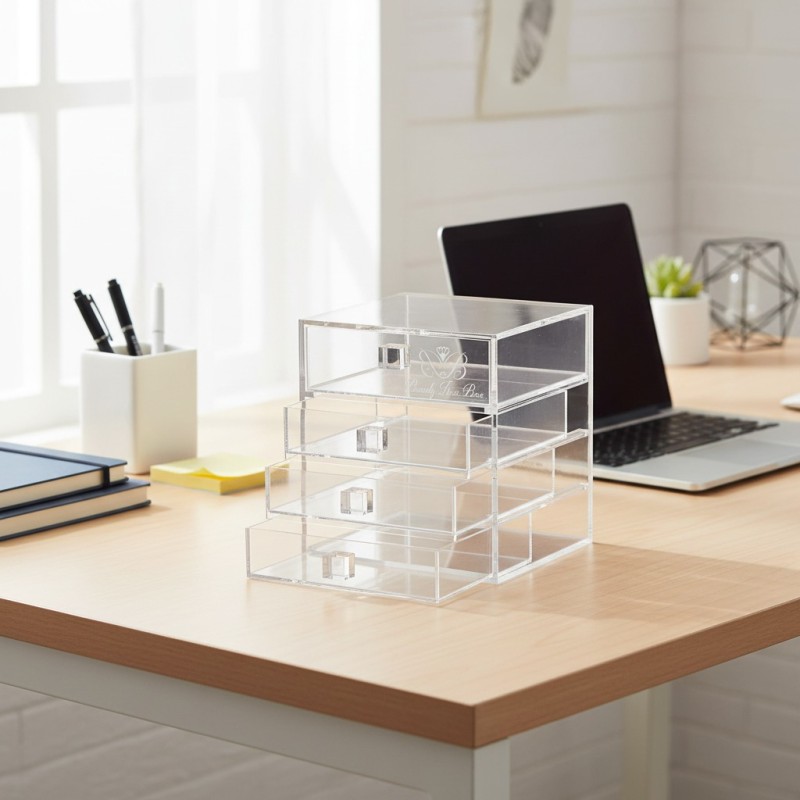 Custom Eco-Friendly Acrylic Storage Box Lipstick Dresser Cosmetics Organized Makeup Organization Desk Bedroom School Dustproof