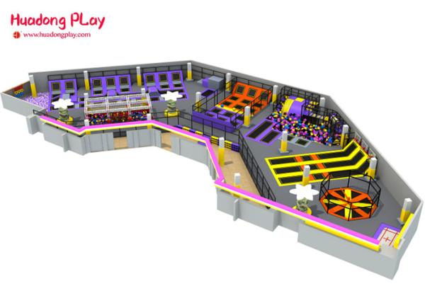 New Bounce Trampoline Park Equipment , Durable Toddler Trampoline 1900 ㎡