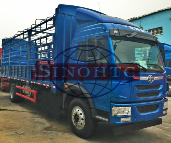 10 - 12 Tons Cargo Transport Truck FAW 6 Wheelers 4 X 2 High Sidewall Body