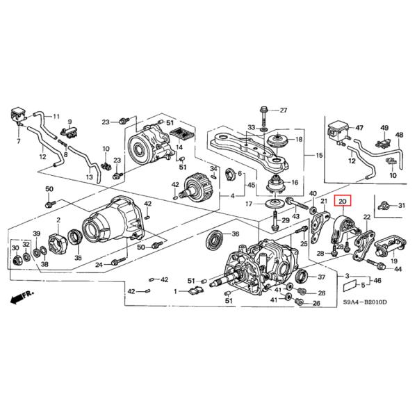 50721-S5C-013 Genuine Honda CRV Element Rubber Engine Mounts B , RR Black Color