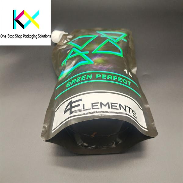 Black Liquid Packaging Pouch With Center Nozzle For Detergent Cleaner Good Barrier Material Spout Pouch