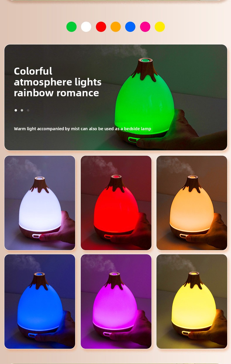 Diffuser Machine Premium Ultrasonic Volcano Aromatherapy Diffuser LED Air Purifying Fragrance Sprayer