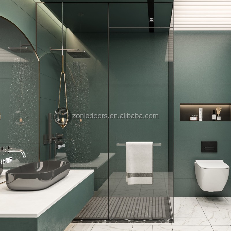 2025 Sensor Indoor Bathroom Doors Other Frameless Tempered Enclosure Glass Shower Door for Home with Smart Lock