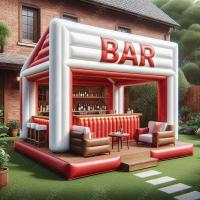 Bar de piscina inflável para adultos comercial Inflação no quintal Bar de piscina inflável com piscina e assentos para eventos de festa