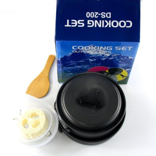 Picnic Accessories 2-3 Person Outdoor Camping Pot Set with Aluminum Cookware Mess Kit