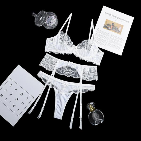 Nighty Lace Mesh Lingerie Hollow Sexy Floral Embroidery Lingerie