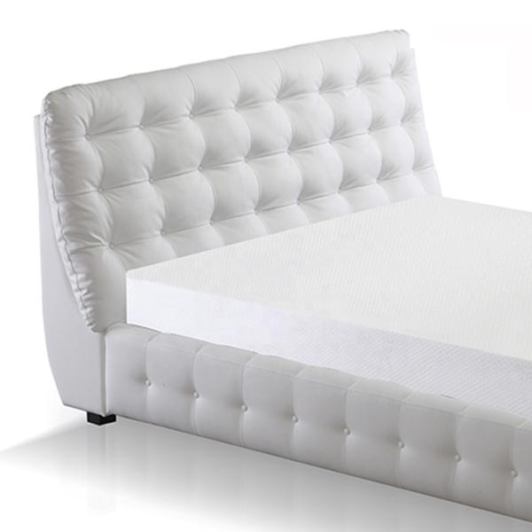 King Size Modern Ottoman Storage Bed Upholstered With White Headboard