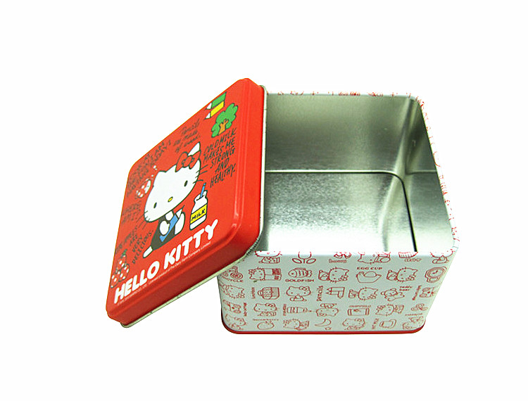 Heat Transfer Printing Metal Tin Box Square Cookie Packaging Food Grade Tins