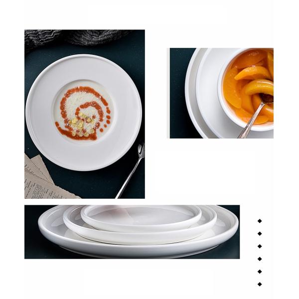 Savall Classic White Porcelain Dinnerware Sets For Cafes Weddings