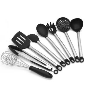 Do silicone colorido de 8 partes da higiene utensílios de aço inoxidável da