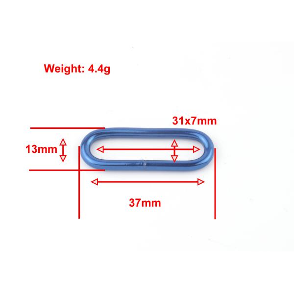 Multi - Purpose Blue Color Metal Square Buckle For Pet Strap Belt 31mm Inner Size