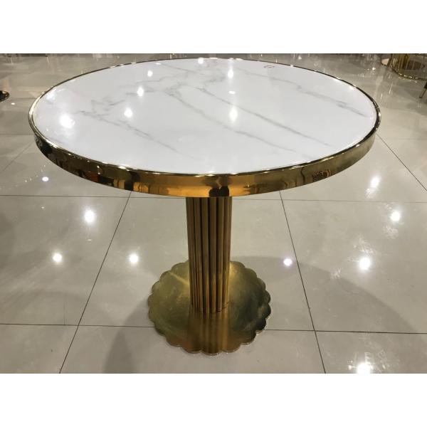 Good Load Bearing 80cm Marble Metal Coffee Table